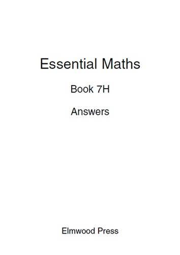 Essential Maths: Answers Bk. 7H