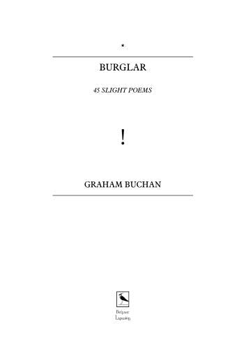 BURGLAR: 45 Slight Poems