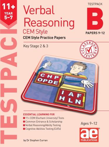 11+ Verbal Reasoning Year 5-7 CEM Style Testpack B Papers 9-12: CEM Style Practice Papers
