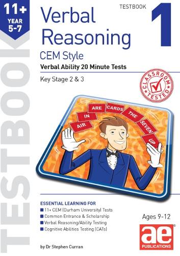 11+ Verbal Reasoning Year 5-7 CEM Style Testbook 1: Verbal Ability 20 Minute Tests