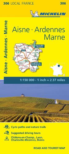 Aisne, Ardennes, Marne Michelin Local Map 306 (Michelin Local Maps)