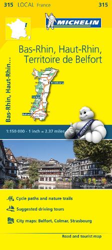 Bas-Rhin, Haut-Rhin, Territoire De Belfort Michelin Local Map 315 (Michelin Local Maps)