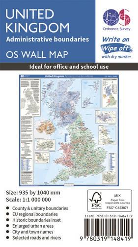 Wall  United Kingdom Administration (OS Wall Map)