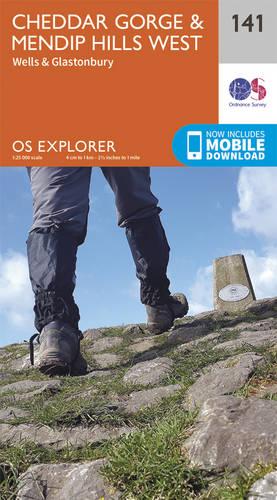OS Explorer Map (141) Cheddar Gorge and Mendip Hills West