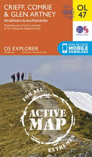 OS Explorer ACTIVE OL47 Crieff, Comrie & Glen Artney (OS Explorer Map Active)