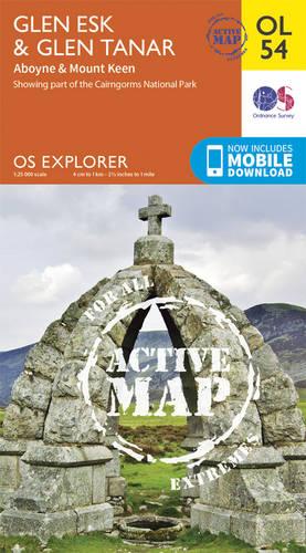 OS Explorer ACTIVE OL54 Glen Esk & Glen Tanar (OS Explorer Map Active)