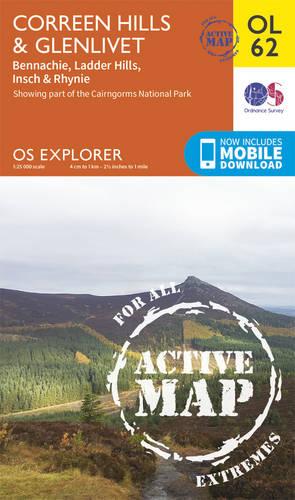 OS Explorer ACTIVE OL62 Coreen Hills & Glenlivet (OS Explorer Map Active)