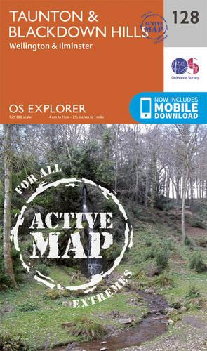 OS Explorer Map Active (128) Taunton and Blackdown Hills (OS Explorer Active Map)