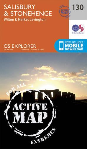 OS Explorer Map Active (130) Salisbury and Stonehenge (OS Explorer Active Map)