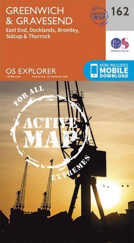 OS Explorer Map Active (162) Greenwich and Gravesend (OS Explorer Active Map)