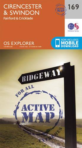 OS Explorer Map Active (169) Cirencester and Swindon, Fairford and Cricklade (OS Explorer Active Map)