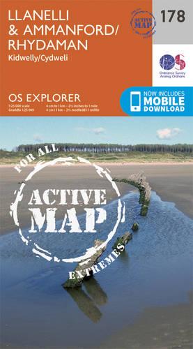 OS Explorer Map Active (178) Llanelli and Ammanford/Rhydaman (OS Explorer Active Map)