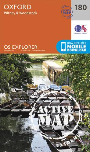 OS Explorer Map Active (180) Oxford, Witney and Woodstock (OS Explorer Active Map)