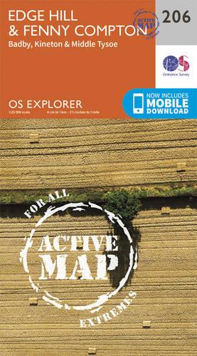 OS Explorer Map Active (206) Edge Hill and Fenny Compton (OS Explorer Active Map)