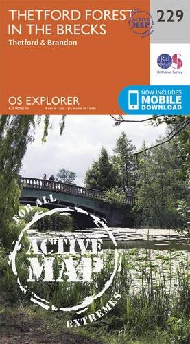 OS Explorer Map Active (229) Thetford Forest in the Brecks (OS Explorer Active Map)