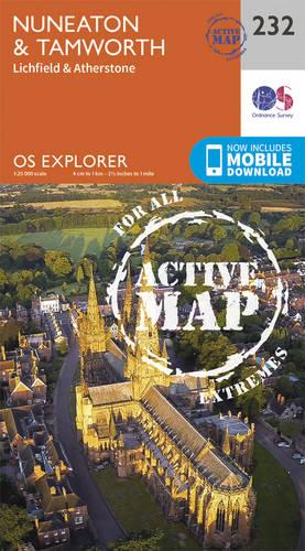 OS Explorer Map Active (232) Nuneaton and Tamworth (OS Explorer Active Map)