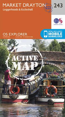 OS Explorer Map Active (243) Market Drayton, Loggerheads and Eccleshall (OS Explorer Active Map)