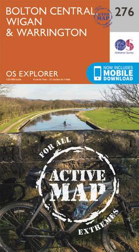 OS Explorer Map Active (276) Bolton, Wigan and Warrington (OS Explorer Active Map)