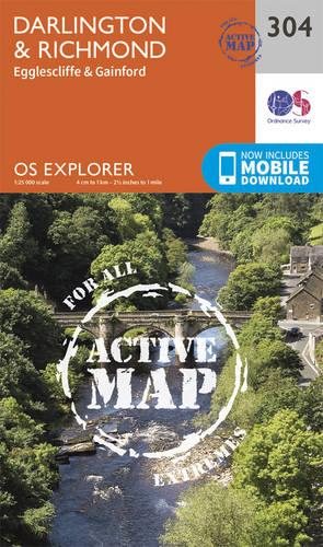 OS Explorer Map Active (304) Darlington and Richmond (OS Explorer Active Map)
