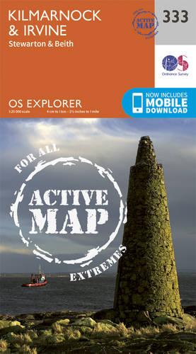 OS Explorer Map Active (333) Kilmarnock and Irvine (OS Explorer Active Map)