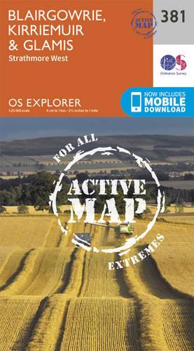 OS Explorer Map Active (381) Blairgowrie, Kirriemuir and Glamis (OS Explorer Active Map)