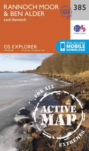 OS Explorer Map Active (385) Rannoch Moor and Ben Alder (OS Explorer Active Map)