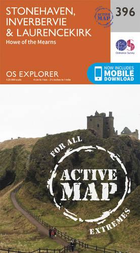 OS Explorer Map Active (396) Stonehaven, Inverbervie and Laurencekirk (OS Explorer Active Map)