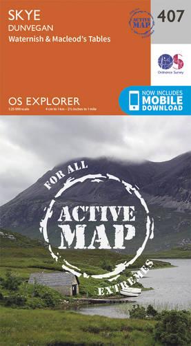 OS Explorer Map Active (407) Skye - Dunvegan (OS Explorer Active Map)