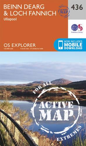 OS Explorer Map Active (436) Beinn Dearg and Loch Fannich (OS Explorer Active Map)