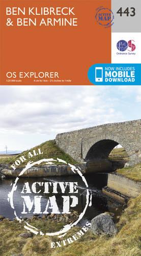 OS Explorer Map Active (443) Ben Kilbreck and Ben Armine (OS Explorer Active Map)