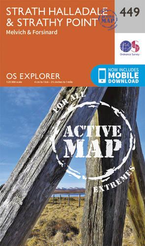 OS Explorer Map Active (449) Strath Halladale and Strathy Point (OS Explorer Active Map)
