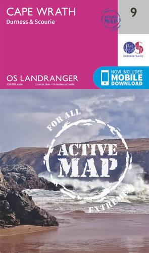 Landranger Active (9) Cape Wrath, Durness & Scourie (OS Landranger Active Map)