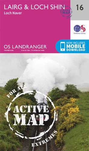 Landranger Active (16) Lairg & Loch Shin, Loch Naver (OS Landranger Active Map)