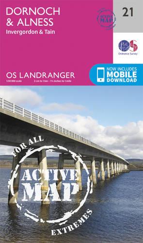 Landranger Active (21) Dornoch & Alness, Invergordon & Tain (OS Landranger Active Map)