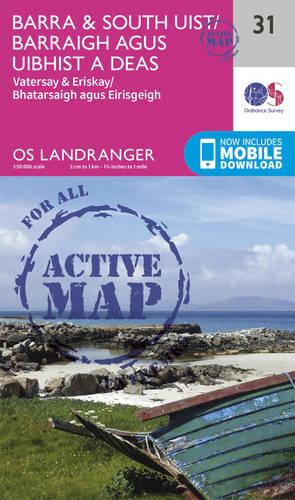 Landranger Active (31) Barra & South Uist, Vatersay & Eriskay (OS Landranger Active Map)