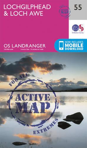 Landranger Active (55) Lochgilphead & Loch Awe (OS Landranger Active Map)