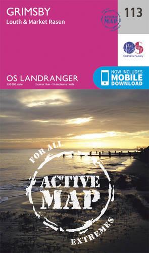 Landranger Active (113) Grimsby, Louth & Market Rasen (OS Landranger Active Map)
