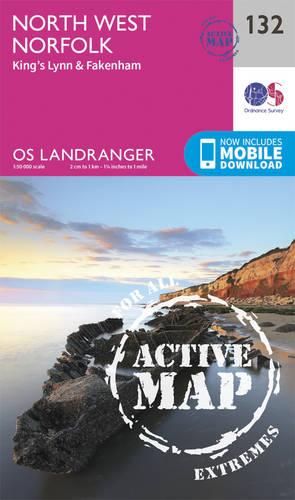Landranger Active (132) North West Norfolk, Kings Lynn & Fakenham (OS Landranger Active Map)