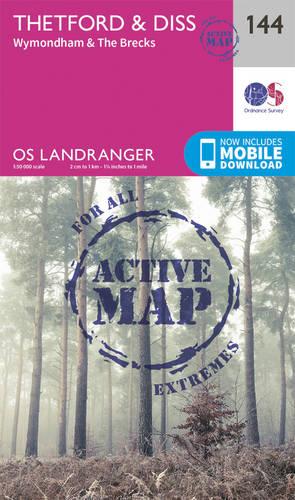 Landranger Active (144) Thetford & Diss, Breckland & Wymondham (OS Landranger Active Map)