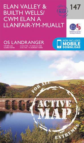 Landranger Active (147) Elan Valley & Builth Wells (OS Landranger Active Map)
