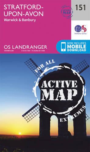 Landranger Active (151) Stratford-upon-Avon, Warwick & Banbury (OS Landranger Active Map)