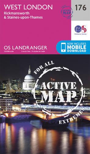 Landranger Active (176) West London, Rickmansworth & Staines (OS Landranger Active Map)