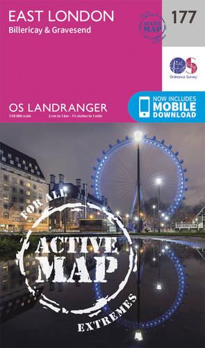 Landranger Active (177) East London, Billericay & Gravesend (OS Landranger Active Map)