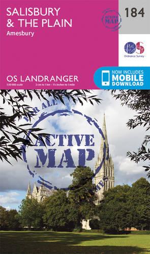 Landranger Active (184) Salisbury & The Plain, Amesbury (OS Landranger Active Map)