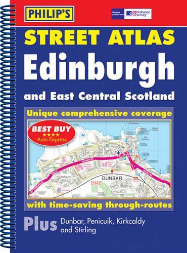 Philip's Street Atlas Edinburgh and East Central Scotland: Spiral Edition