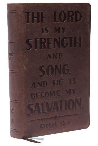 KJV, Personal Size Reference Bible, Verse Art Cover Collection, Genuine Leather, Brown, Red Letter, Thumb Indexed, Comfort Print: Holy Bible, King James Version