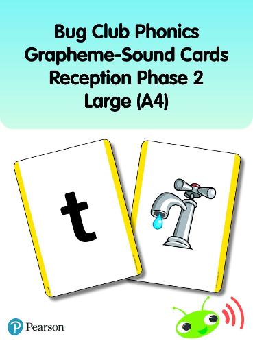 Bug Club Phonics Grapheme-Sound Cards Reception Phase 2 Large (A4) (Phonics Bug)