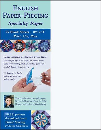 English Paper-Piecing Specialty Paper: 25 blank sheets | 8 1/2" x 11" | Print, cut, piece