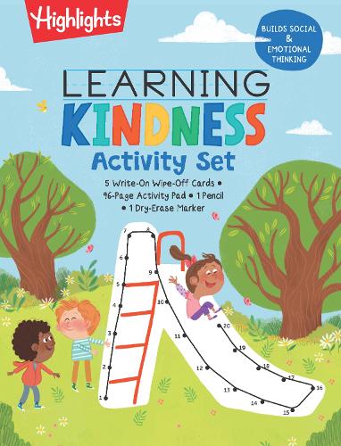 Learning Kindness Write-On Wipe-Off Activity Set (Highlights Learning Kindness): 5 Write-on Wipe Off Cards; 96-page Activity Pad; 1 Pencil; 1 Dry-erase Marker; Builds Social & Emotional Thinking