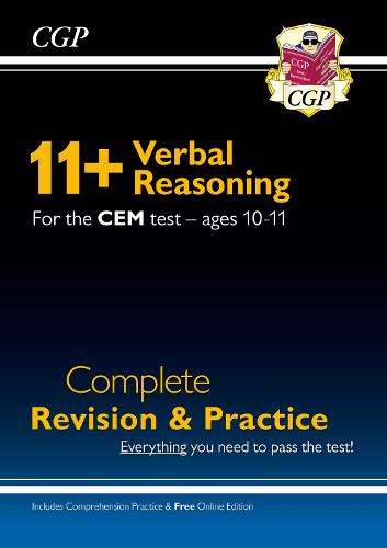 New 11+ CEM Verbal Reasoning Complete Revision and Practice - Ages 10-11 (with Online Edition)